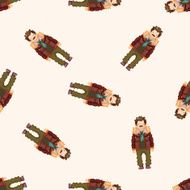 boy man cartoon seamless pattern background N5