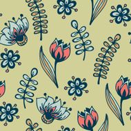 Vintage floral seamless pattern N14