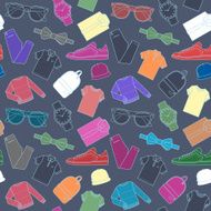 Seamless pattern of mens clothing items N2