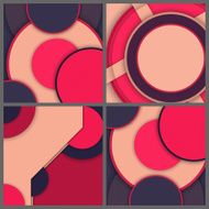 Set of banner templates with geometric pattern N3