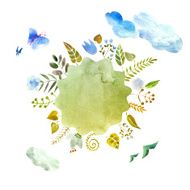 wreath of painted watercolor N9