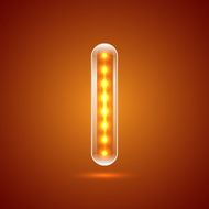 Glowing font illuminated letters Capital letter I