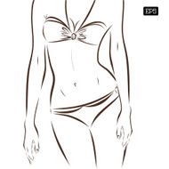 Vector girl in bikini on a white background N4