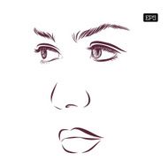 Woman vector portrait on a background N5