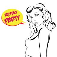 Woman vector portrait on a background N7