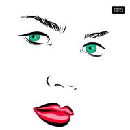 Woman vector portrait on a background N8