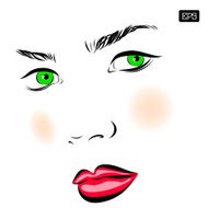 Woman vector portrait on a background N9