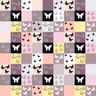 Seamless mosaic background with butterfly motif