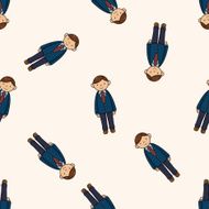 boy man cartoon seamless pattern background N11