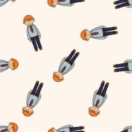 boy man cartoon seamless pattern background N12