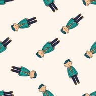 boy man cartoon seamless pattern background N14