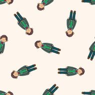boy man cartoon seamless pattern background N17