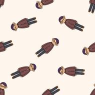 boy man cartoon seamless pattern background N18
