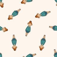 lady girl cartoon seamless pattern background N20