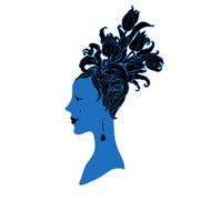 woman silhouette with hair styling