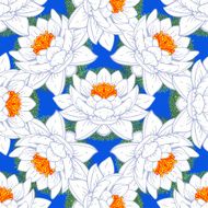 Seamless pattern of lotus flowers