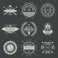 Retro design insignias logotypes set 1 Vector vintage elements