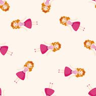 lady girl cartoon seamless pattern background N30