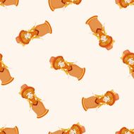 lady girl cartoon seamless pattern background N32