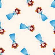 lady girl cartoon seamless pattern background N34