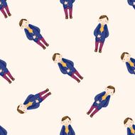boy man cartoon seamless pattern background N19