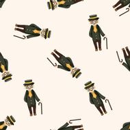 boy man cartoon seamless pattern background N20