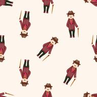 boy man cartoon seamless pattern background N22