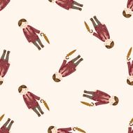 boy man cartoon seamless pattern background N23