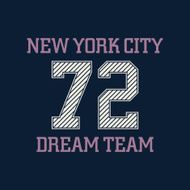 New york city typography t-shirt graphics dream team Vector i