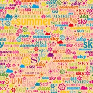 Abstract colorful image made from words which relate with summer N5