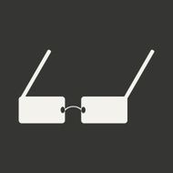 Flat in black and white mobile application glasses N2