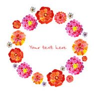 wreath of painted watercolor colorful flowers N5