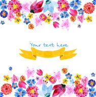 background from watercolor colorful flowers N4