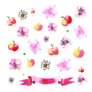 ornaments with painted apples flowers
