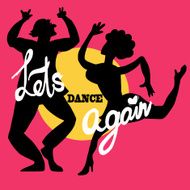 Silhouette of dancing couple on the party N2