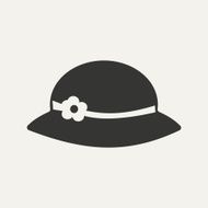 Flat in black and white mobile application hat woman
