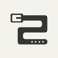 Flat in black and white mobile application belt