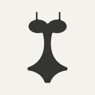 Flat in black and white mobile application swimsuit N2