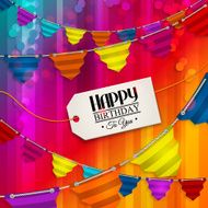Birthday card with bunting flags and tag for your text