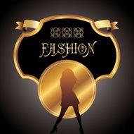 vector modern fashion background with elegant stylized model