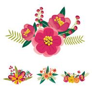 Retro floral frame collection for wedding vector illustration