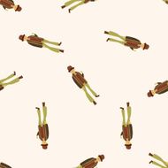 boy man cartoon seamless pattern background N29