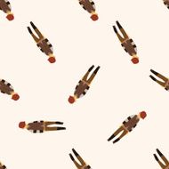 boy man cartoon seamless pattern background N31