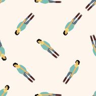 boy man cartoon seamless pattern background N34