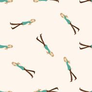 lady girl cartoon seamless pattern background N37