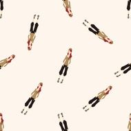 lady girl cartoon seamless pattern background N42