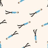 lady girl cartoon seamless pattern background N43