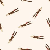 lady girl cartoon seamless pattern background N44