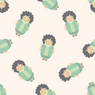family grandmother character cartoon seamless pattern background N4