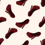 High-heeled shoes style cartoon seamless pattern background N4